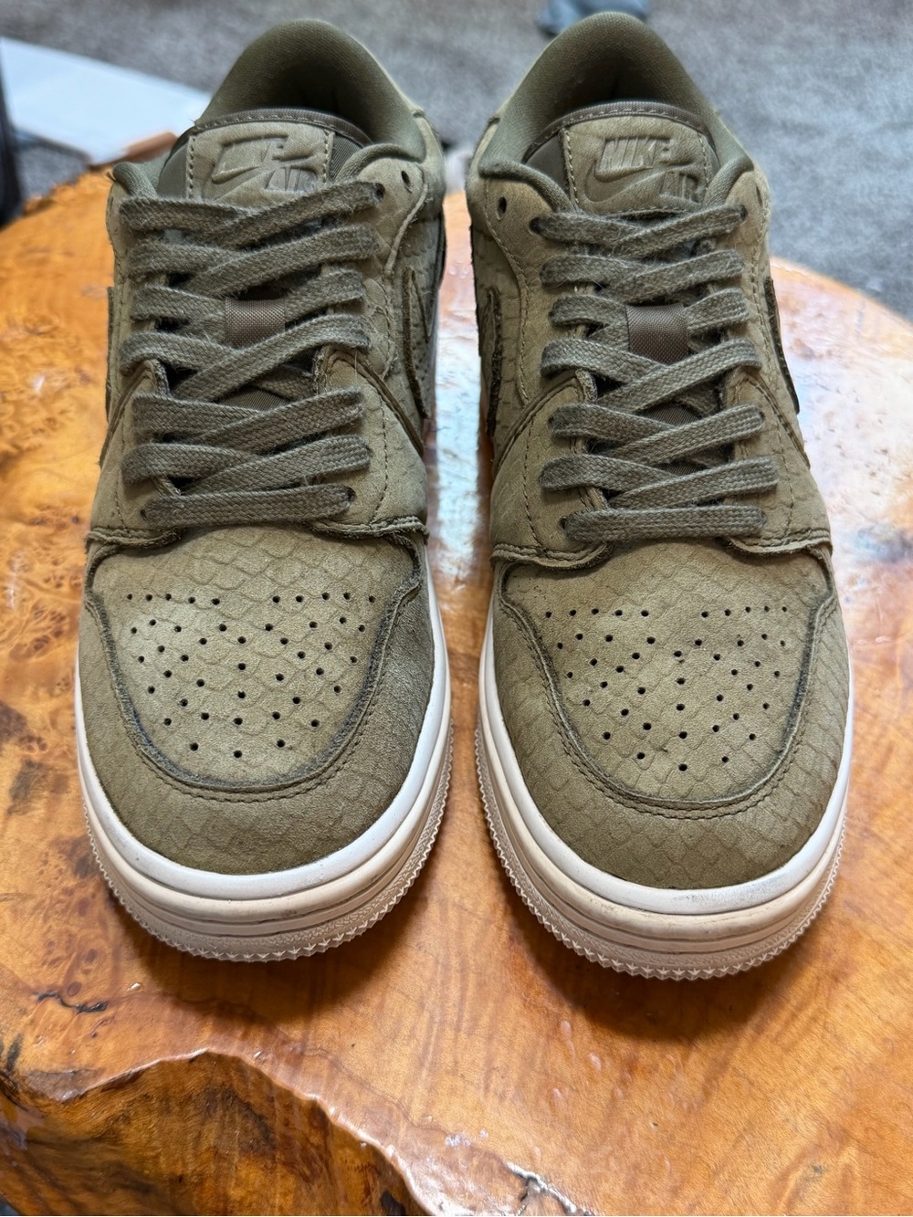 Nike Air Jordan 1 Low Lifted Olive Canvas Women's 7 / Men's 5.5 - Picture 2 of 8